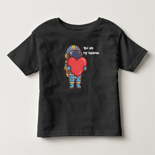 かわいい宇宙飛行士マイユニバースラブハート トドラーTシャツ (正面)