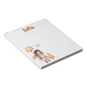 かわいい宇宙飛行士宇宙アドベンチャーパーソナライズされた ノートパッド (アングル)