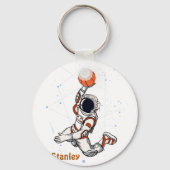 かわいい宇宙飛行士宇宙銀河系バスケットボールの星 キーホルダー (裏面)