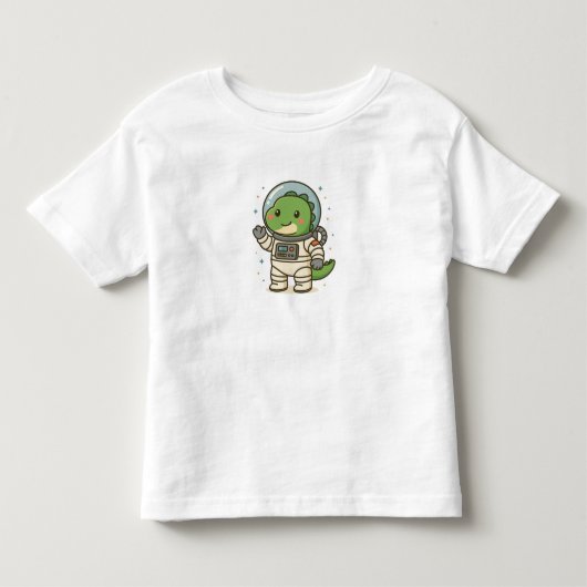 かわいい宇宙飛行士恐竜 - かわいい恐竜の仕事 トドラーTシャツ (正面)