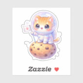 かわいい宇宙飛行士猫のビニールステッカー シール (シート)