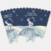 かわいい宇宙飛行士誕生日ポップコーン フェイバーボックス (見開き)