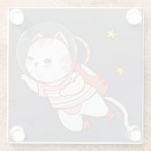 かわいい宇宙飛行士 ガラスコースター (裏面)