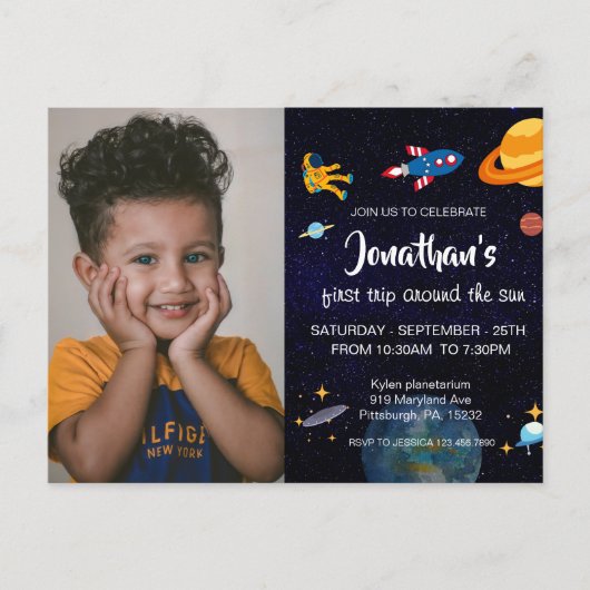 かわいい宇宙飛行士 ポストカード (正面)