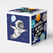 かわいい宇宙1歳の誕生日ありがとう フェイバーボックス (正面サイド)