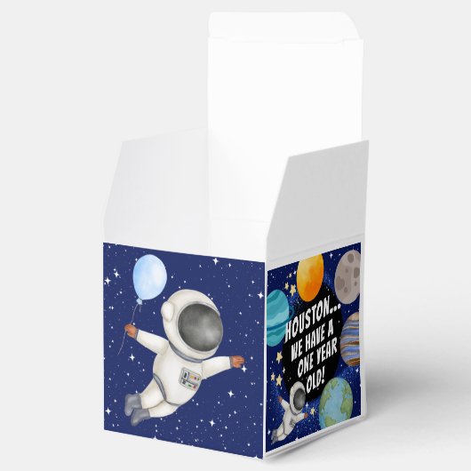 かわいい宇宙1歳の誕生日ありがとう フェイバーボックス (オープン)