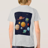 かわいい宇宙 外太陽系 名前入り トライブレンドＴシャツ (裏面)