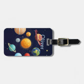 かわいい宇宙 外太陽系 名前入り ラゲッジタグ (正面横)