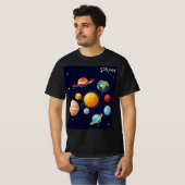 かわいい宇宙 外太陽系 名前入り Tシャツ (正面フル)