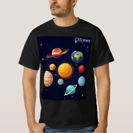 かわいい宇宙 外太陽系 名前入り Tシャツ