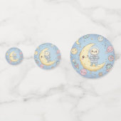 かわいい宇宙 - 宇宙飛行士と笑顔の月 コンフェッティ (裏面)