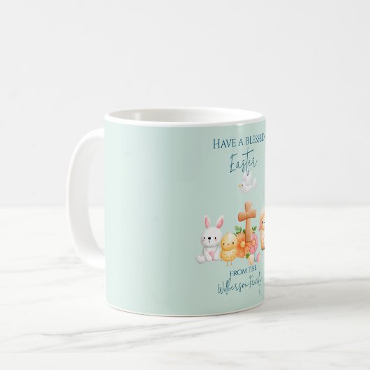 かわいい宗教復活祭の動物 コーヒーマグカップ (正面左)