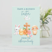 かわいい宗教復活祭の動物 シーズンカード (スタンド正面)
