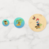 かわいい宝の地図ボーイ海賊誕生日パーティー コンフェッティ (正面)