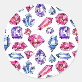 かわいい宝石のパターン ラウンドシール