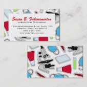 かわいい実験室パターン白い名刺 名刺 (正面/裏面)