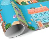 かわいい家たち ラッピングペーパー (ロールコーナー)