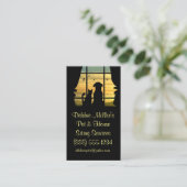 かわいい家とペットの座る名刺 名刺 (スタンド正面)