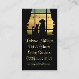 かわいい家とペットの座る名刺 名刺