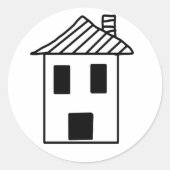 かわいい家のプランナーのステッカー ラウンドシール (正面)