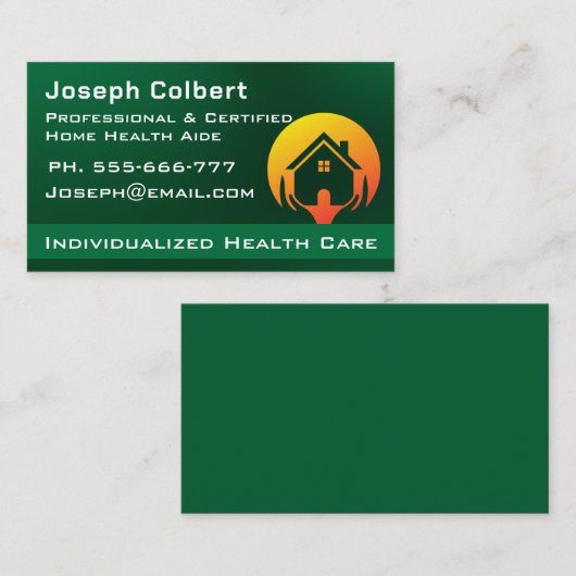 かわいい家の介護サービス独身のサイド 名刺 (正面/裏面)