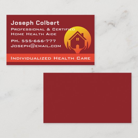 かわいい家の介護サービス独身のサイド 名刺 (正面/裏面)