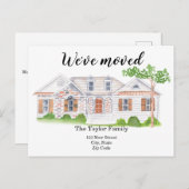 かわいい家の引越し案内はがき 案内ポストカード (正面/裏面)
