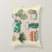 かわいい家の植物のセットをポット。植カラフル物 アクセントクッション (正面(垂直))