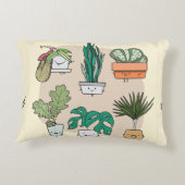 かわいい家の植物のセットをポット。植カラフル物 アクセントクッション (裏面)