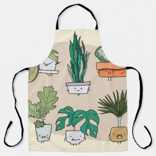 かわいい家の植物のセットをポット。植カラフル物 エプロン