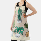 かわいい家の植物のセットをポット。植カラフル物 エプロン (インサイチュ)