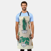 かわいい家の植物のセットをポット。植カラフル物 エプロン (着用した状態)