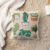 かわいい家の植物のセットをポット。植カラフル物 クッション (ブランケット)