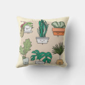 かわいい家の植物のセットをポット。植カラフル物 クッション (裏面)