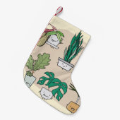 かわいい家の植物のセットをポット。植カラフル物 スモールクリスマスストッキング (正面 (吊り時))