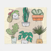 かわいい家の植物カラフル:植物学。 フリースブランケット (正面(横))