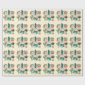 かわいい家の植物カラフル:植物学。 ラッピングペーパー (フラット)