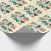 かわいい家の植物カラフル:植物学。 ラッピングペーパー (角)