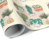 かわいい家の植物カラフル:植物学。 ラッピングペーパー (ロールコーナー)