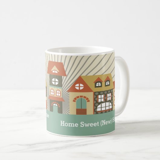 かわいい家の甘い(新しい)家の引っ越し祝いパーティーのマグ コーヒーマグカップ (正面右)