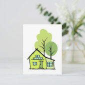 かわいい家を描いたクライアント感謝カード カード (スタンド正面)