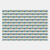 かわいい家並みデザイン ラッピングペーパーシート (正面)