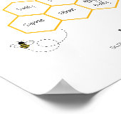 かわいい家族とペットの名前のサイン – Bee Hive ポスター (角)