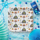 かわいい家族のキャンプ焚き火&テントグラス広場 ペーパープレート (パーティー)