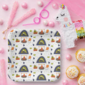 かわいい家族のキャンプ焚き火&テントグラス広場 ペーパープレート (パーティー)