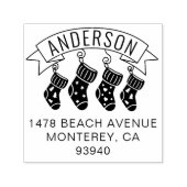 かわいい家族のクリスマスアドレスストッキングスタッファー セルフインキングスタンプ (デザイン)