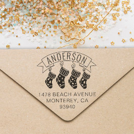 かわいい家族のクリスマスアドレスストッキングスタッファー セルフインキングスタンプ