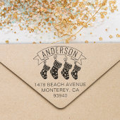 かわいい家族のクリスマスアドレスストッキングスタッファー セルフインキングスタンプ