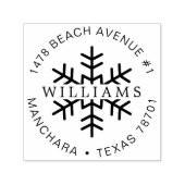 かわいい家族のクリスマスアドレス雪の結晶 セルフインキングスタンプ (デザイン)