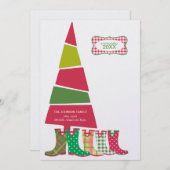 かわいい家族のクリスマスカード シーズンカード (正面/裏面)